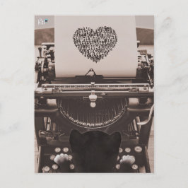 Felini Kat Typen met Valentijnshart - Feestdagenkaart