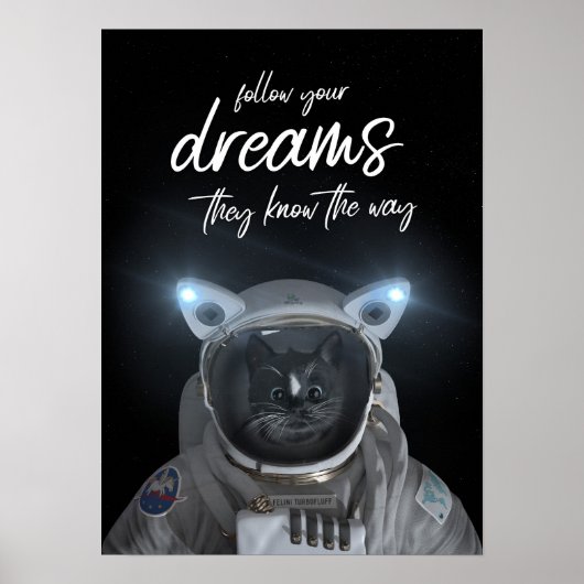 Felini Space Cat - Volg je dromen - Poster (Voorkant)