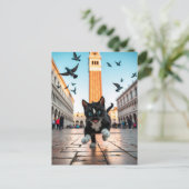 Felini vs. Pigeons: een Venetiaanse achtervolging Briefkaart (Staand voorkant)