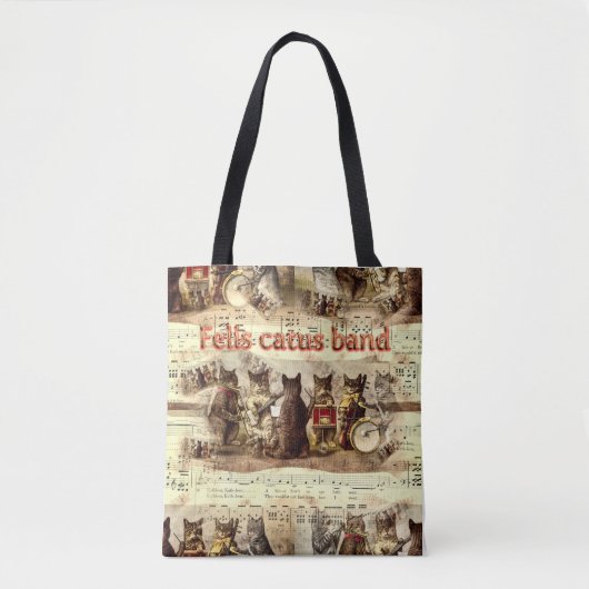 Felis catus band tote bag (Voorkant)