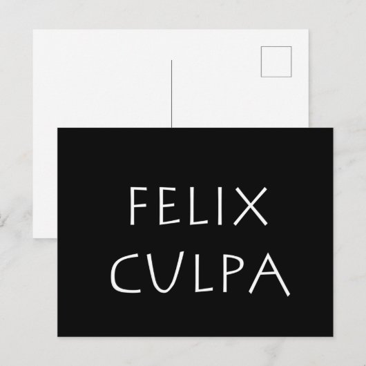 Felix culpa briefkaart (Voorkant / Achterkant)