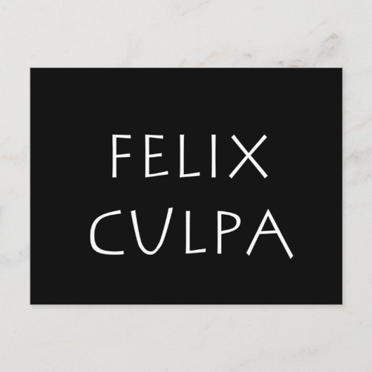 Felix culpa briefkaart (Voorkant)
