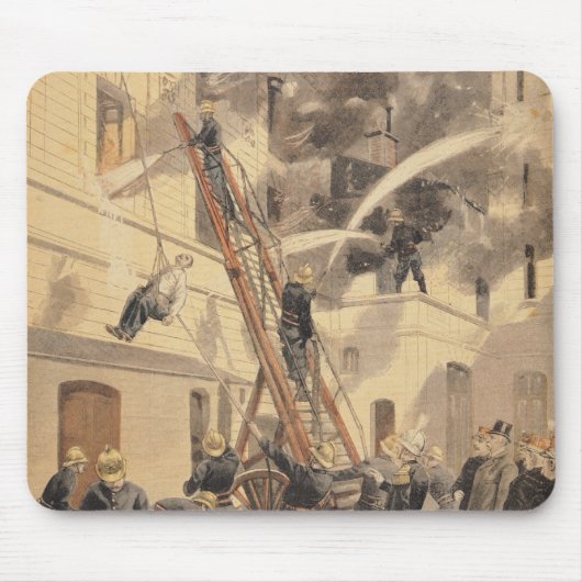 Felix Faure met brandweermannen Muismat (Voorkant)