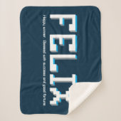 Felix jongens naam en betekenis pixels tekst gamer sherpa deken (Voorkant)