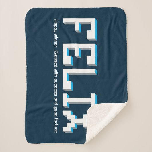 Felix jongens naam en betekenis pixels tekst gamer sherpa deken (Voorkant)
