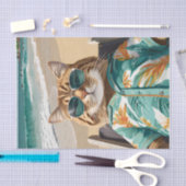 Felix Kicking Back, Maine Coon op het Strand Tissuepapier (Craft)
