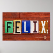 FELIX Licentie Bord Letter Name Custom Sign Poster (Voorkant)