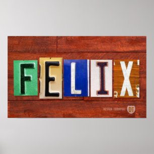 FELIX Licentie Bord Letter Name Custom Sign Poster