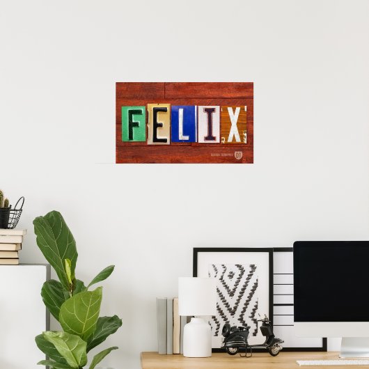 FELIX Licentie Bord Letter Name Custom Sign Poster (Thuiskantoor)