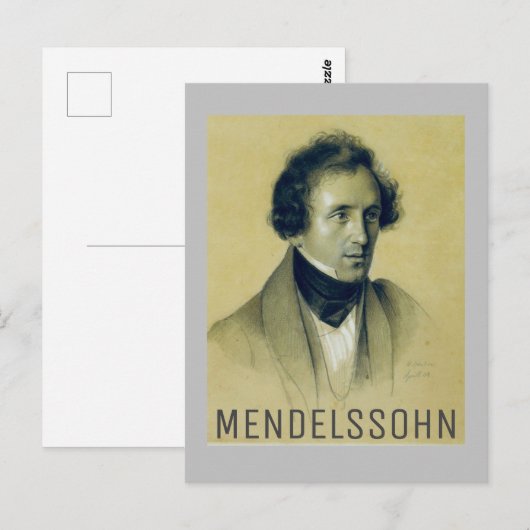 Felix Mendelssohn (1834) Briefkaart (Voorkant / Achterkant)