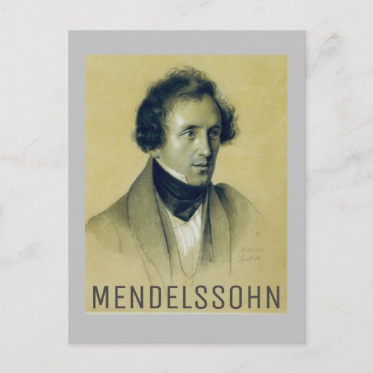 Felix Mendelssohn (1834) Briefkaart (Voorkant)