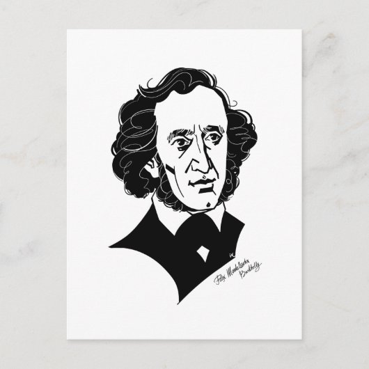 Felix Mendelssohn Bartholdy Briefkaart (Voorkant)