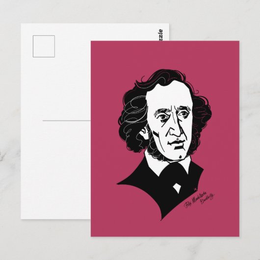 Felix Mendelssohn Bartholdy Briefkaart (Voorkant / Achterkant)