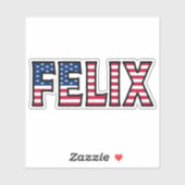 Felix Name Vorname USA Sticker Stickerset (Vel)
