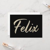 Felix Name white gold Handwriting Karte Kaart (Voorkant / Achterkant in situ)