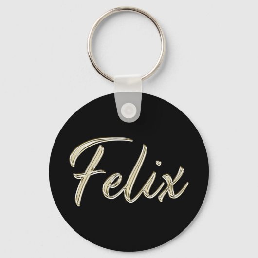 Felix Name whitegold Button Schlüsselanhänger Sleutelhanger (Voorkant)