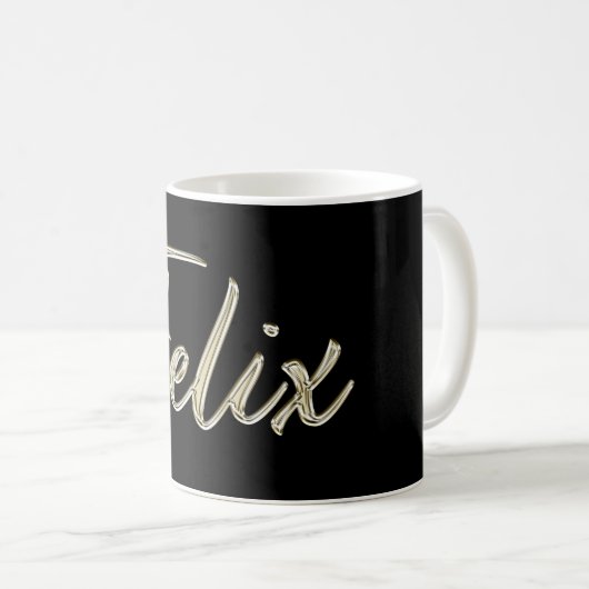Felix Name whitegold Tasse Teetasse Kaffeetasse Koffiemok (Voorkant rechts)