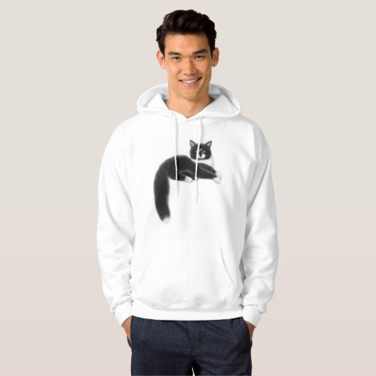 Felix the Black & White Cat Hoodie (Voorkant volledig)