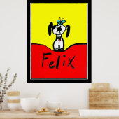 Felix the Dog Art Deco Vintage Poster (Keuken)