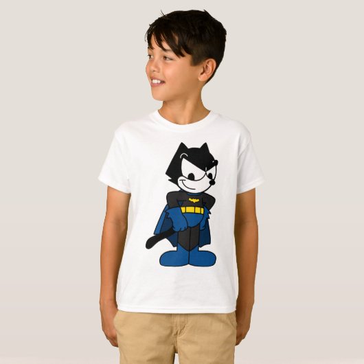 Felix the Hero - Schattige Cartoon Superhero Desig T-shirt (Voorkant volledig)