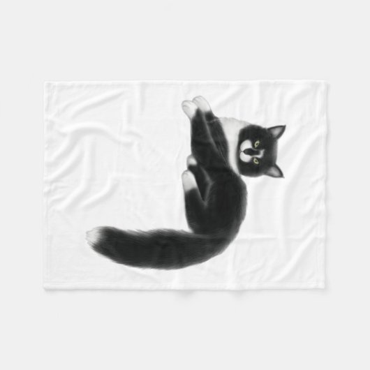 Felix the Tuxedo Cat Fleece Blanket (Voorkant (Horizontaal))