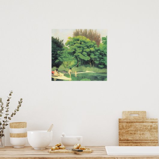 Felix Vallotton-Bathers in de bossen Poster (Keuken)