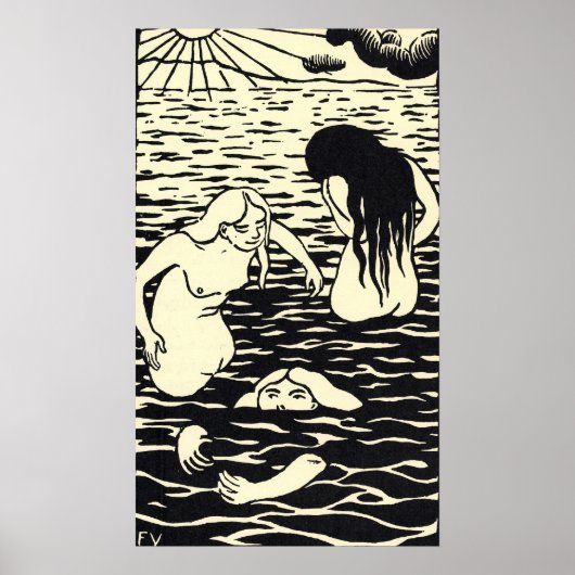 Felix Vallotton - Les trois baigneuses Poster (Voorkant)