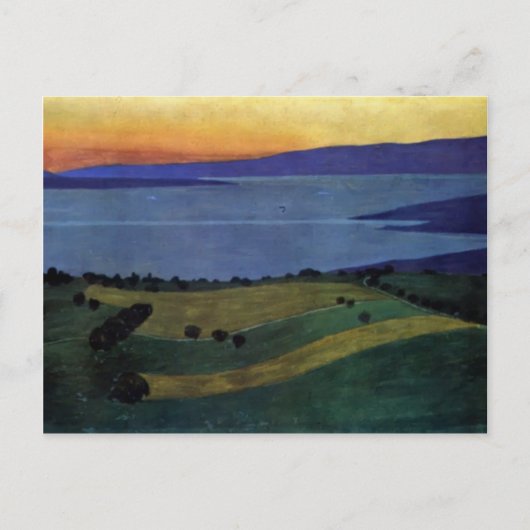 Felix Vallotton-The Lake Leman, effect van de avon Briefkaart (Voorkant)