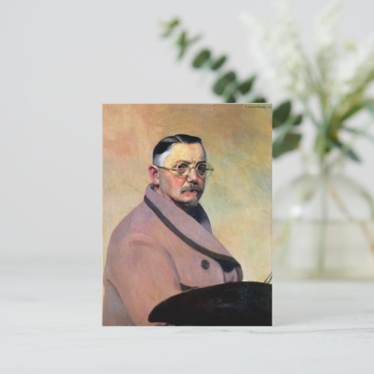 Felix Vallotton - Zelfportret met kleedgans Briefkaart (Staand voorkant)