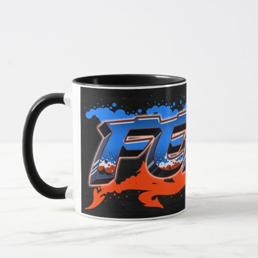 Felix Vorname Name Graffiti blue orange Tasse Mok (Links)