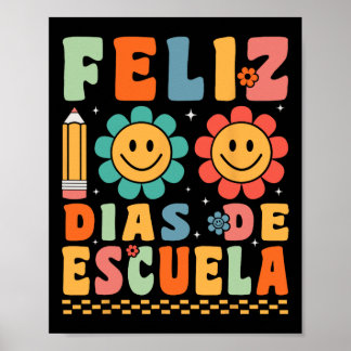 Feliz 100 Dias de Escuela Groovy 100 dagen Spaans Poster