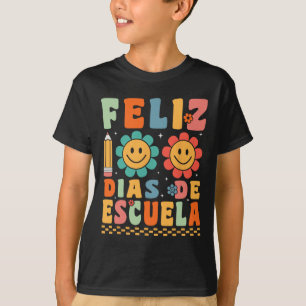 Feliz 100 Dias de Escuela Groovy 100 dagen Spaans T-shirt