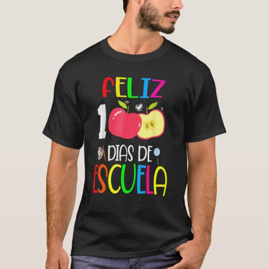 Feliz 100 Dias de Escuela Spaans 100 dagen Scho T-shirt (Voorkant)