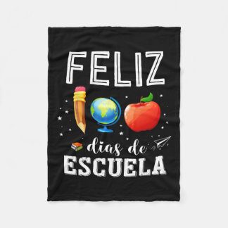 Feliz 100 Dias De Escuela Spaanse Leraar Gelukkig  Fleece Deken