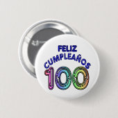 Feliz 100th Cumpleaños Ronde Button 5,7 Cm (Voorkant /achterkant)