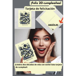  ¡Feliz 20 cumpleaños! Briefkaart