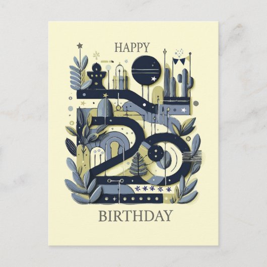  ¡Feliz 20 cumpleaños! Briefkaart (Voorkant)