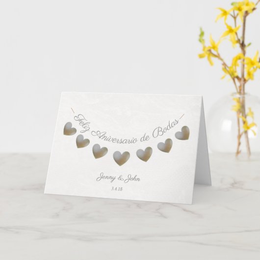 feliz aniversario DE bodas- Spaanse verjaardag Kaart (Gele Bloem)