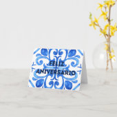 Feliz Aniversário, Portugees gefeliciteerd Kaart (Gele Bloem)