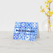 Feliz Aniversário, Portuguese happy birthday  Kaart (Gele Bloem)