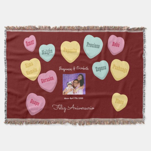 Felíz Aniversario Red Te Amo Papacito  Deken (Voorkant)