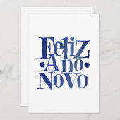 Feliz Ano Novo Feestdagenkaart (Voorkant / Achterkant)