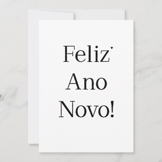 Feliz Ano Novo - minimalistic typography card Feestdagenkaart (Voorkant)