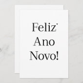 Feliz Ano Novo - minimalistic typography card Feestdagenkaart (Voorkant / Achterkant)