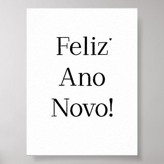 Feliz Ano Novo - minimalistic typography poster (Voorkant)