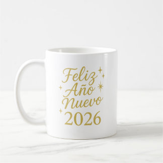Feliz Año Nuevo 2026 ✨ | Elegant Gold New Year Koffiemok