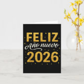 Feliz Año Nuevo 2026 New Year Spanish Fiesta Firew Kaart (Gele Bloem)