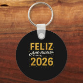 Feliz Año Nuevo 2026 New Year Spanish Fiesta Firew Sleutelhanger (Voorkant)