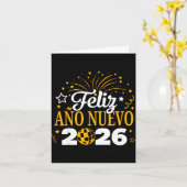 Feliz Año Nuevo 2026 Spanish New Years Eve Party  Kaart (Gele Bloem)