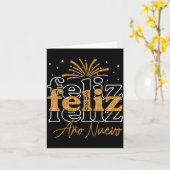 Feliz Año Nuevo 2026 Spanish New Years Eve Party  Kaart (Gele Bloem)